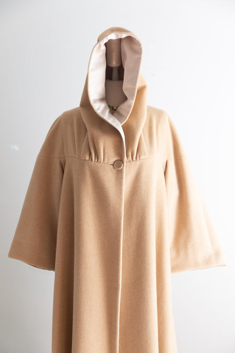 Fabulous Late 1950’s Cashmere Coat and Matching Silk Dress Set / SM