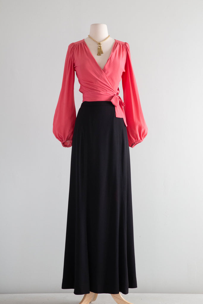 Stunning Vintage Yves Saint Laurent Blouse and Skirt Set / Small
