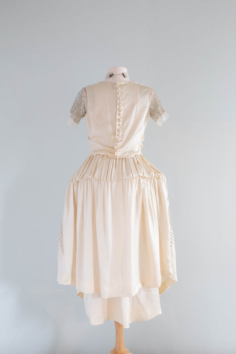 *Museum Worthy 1919 Shanghai Court Presentation Robe De Style Dress With Watteau Train / Small