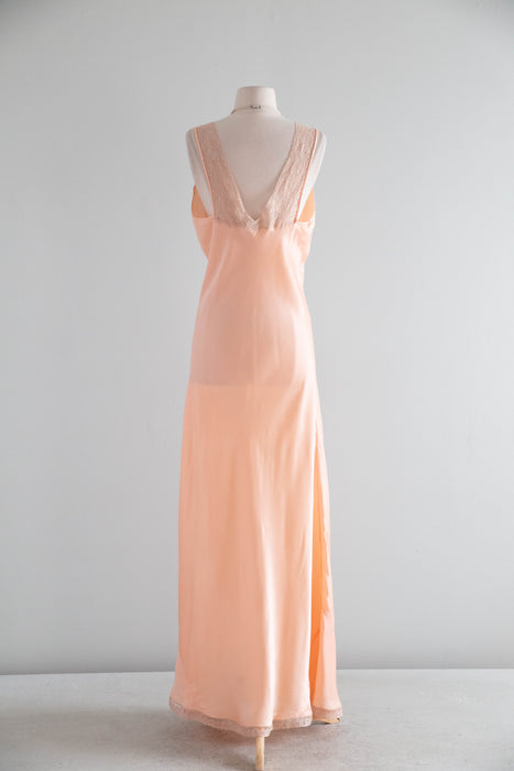 Pristine 1930's Bias Cut Silky Rayon Slip Gown By Pandora Movietone Gowns / M