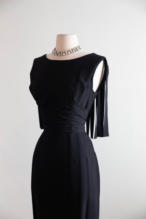 Fabulous Late 1950's Edward Abbott Car Wash Fringe Little Black Dress / SM