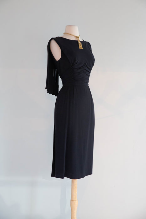 Fabulous Late 1950's Edward Abbott Car Wash Fringe Little Black Dress / SM