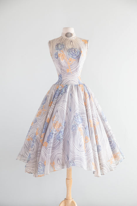 Ethereal Early 1950's New Look Period Lilli Ann Cotton Voile Party Dress / XS