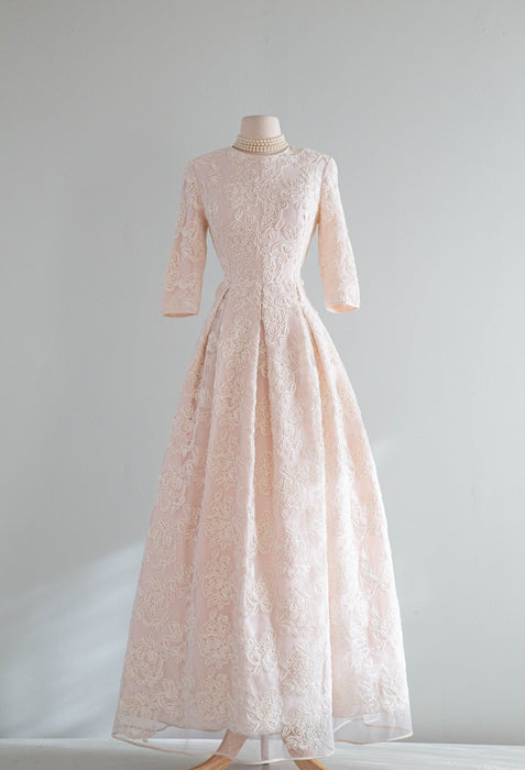 Classic Vintage Wedding Gown In Peony Pink Silk With Ivory Soutache Sw Xtabay Vintage Classic Vintage Wedding Gown In Peony Pink Silk With Ivory Soutache Sw Xtabay Vintage