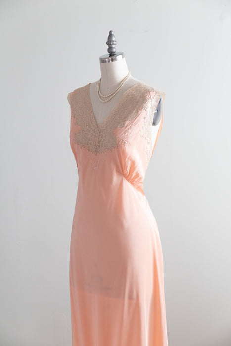 Beautiful "Handmade" Lovelies Late 1930's Bias Cut Slip Dress From Macys / XL