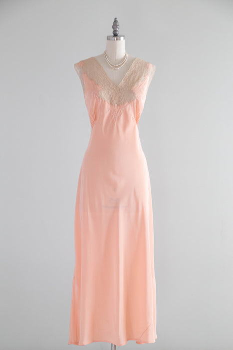 Beautiful "Handmade" Lovelies Late 1930's Bias Cut Slip Dress From Macys / XL
