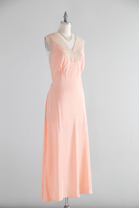 Beautiful "Handmade" Lovelies Late 1930's Bias Cut Slip Dress From Macys / XL