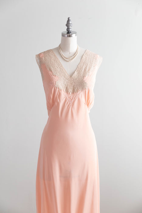 Beautiful "Handmade" Lovelies Late 1930's Bias Cut Slip Dress From Macys / XL