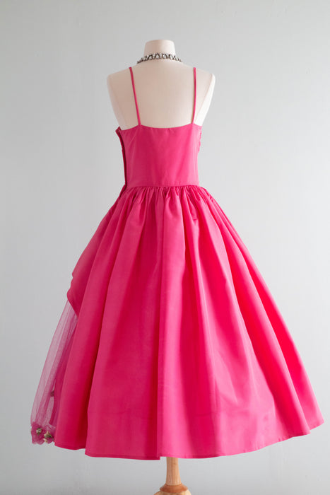 The Pinkest Of The Pink 50's Party Dresses With Bolero Jacket / Small