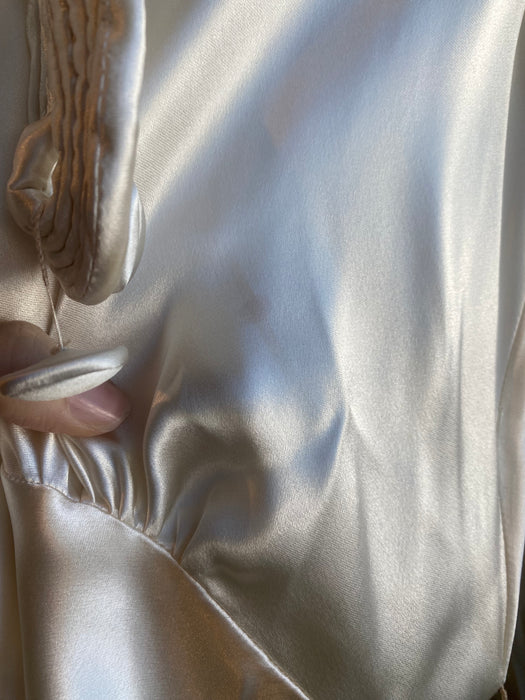 Impossibly Beautiful 1930's Liquid Satin Bias Cut Wedding Gown / Medium