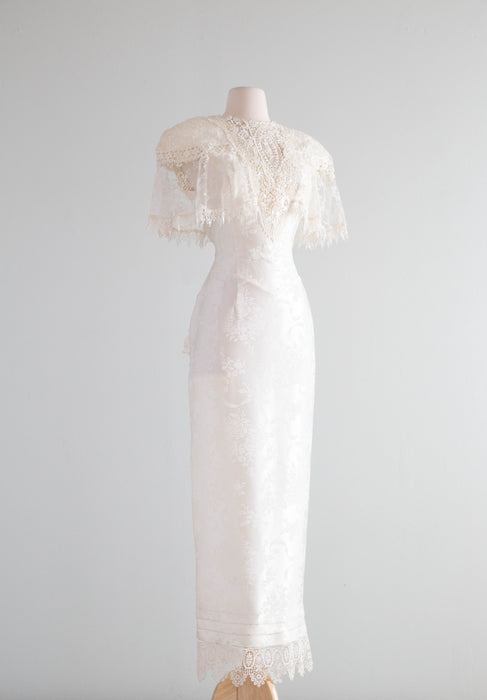 Fabulous Vintage Jessica McClintock Satin Brocade Wedding Dress / M Xtabay Vintage Fabulous Vintage Jessica McClintock Satin Brocade Wedding Dress / M Xtabay Vintage