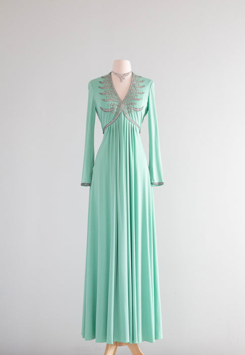 Stunning 1960's Beaded Glamorous Evening Gown / SM