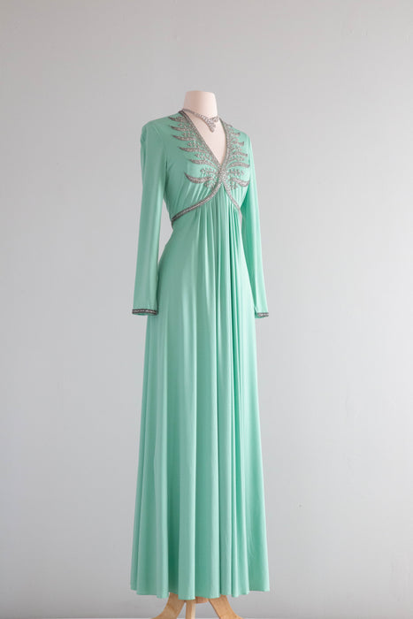 Stunning 1960's Beaded Glamorous Evening Gown / SM