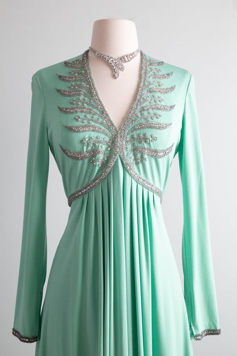 Stunning 1960's Beaded Glamorous Evening Gown / SM