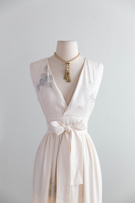 Exquisite Vintage Handpainted Kimono Silk Wedding Ceremony Dress / ML