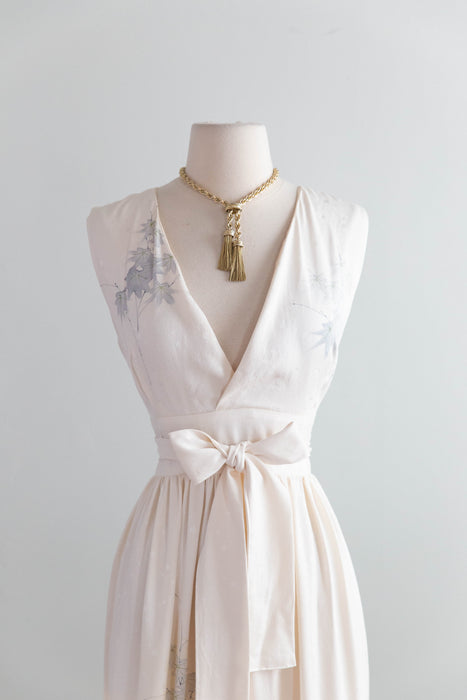 Exquisite Vintage Handpainted Kimono Silk Wedding Ceremony Dress / ML