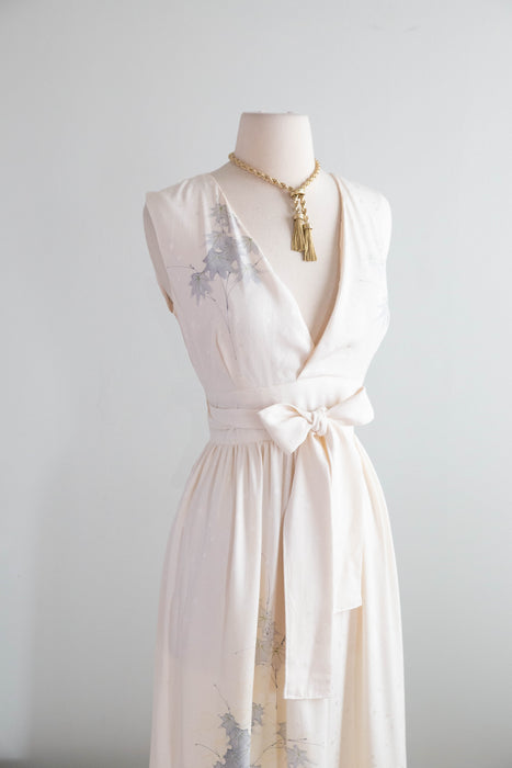 Exquisite Vintage Handpainted Kimono Silk Wedding Ceremony Dress / ML