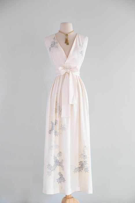 Exquisite Vintage Handpainted Kimono Silk Wedding Ceremony Dress / ML