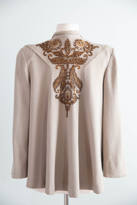 Extraordinary 1940's Beaded Swing Coat by Dolores of California / SM