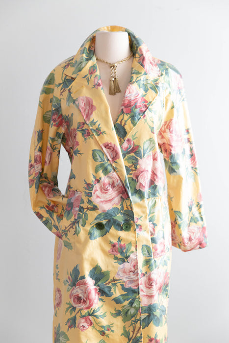 OBSESSED! Fabulous 1980's Rose Garden Rain Trench by Nordic House Designs / M