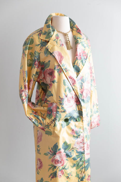 OBSESSED! Fabulous 1980's Rose Garden Rain Trench by Nordic House Designs / M