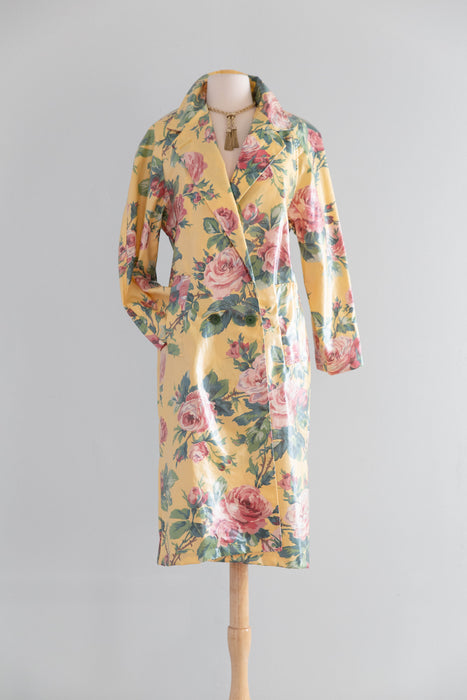 OBSESSED! Fabulous 1980's Rose Garden Rain Trench by Nordic House Designs / M