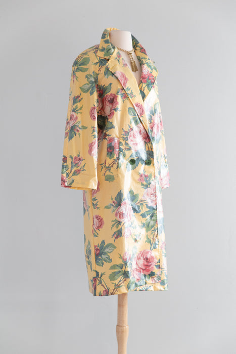 OBSESSED! Fabulous 1980's Rose Garden Rain Trench by Nordic House Designs / M