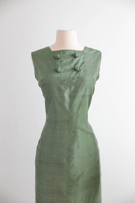 Fabulous 1960's Thai Silk Two Piece Dress & Matching Jacket Set / ML