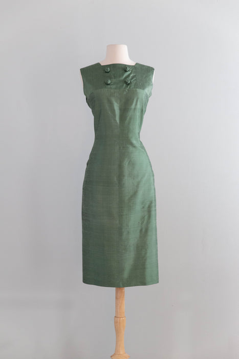 Fabulous 1960's Thai Silk Two Piece Dress & Matching Jacket Set / ML