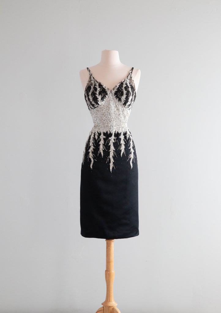 Fabulous 1950's Maxwell Shieff Beverly Hills Beaded Cocktail Dress