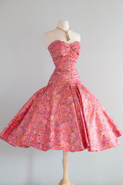 Vintage 1950's Italian Couture Silk Taffeta Dress Worn In Mona Lisa Smile / S