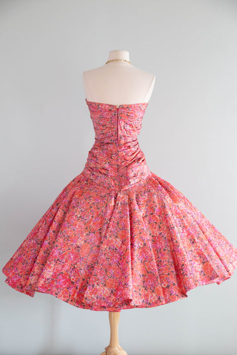 Vintage 1950's Italian Couture Silk Taffeta Dress Worn In Mona Lisa Smile / S