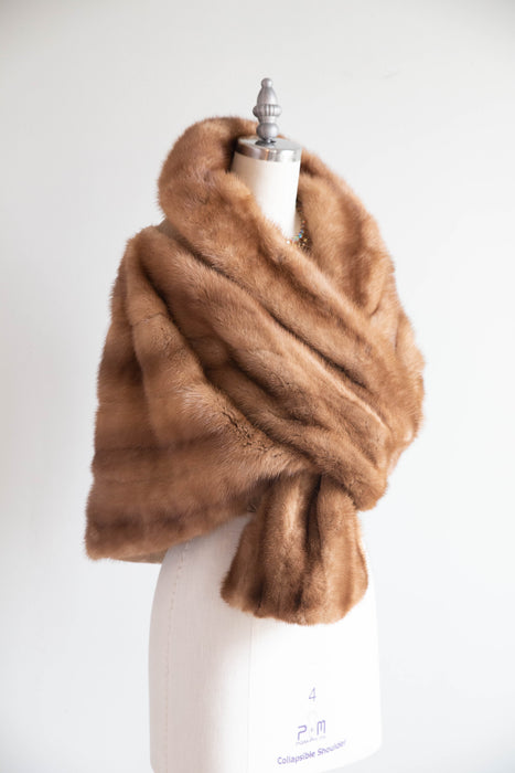 Elegant 1950's Autumn Haze Mink Wrap / OS