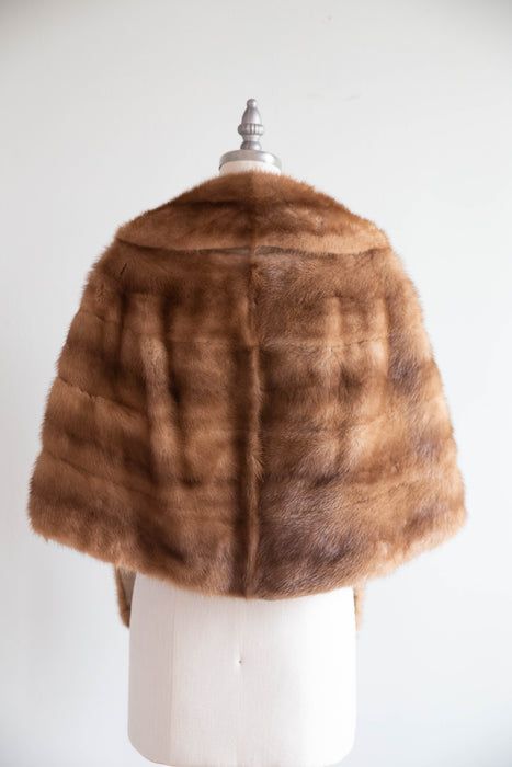 Elegant 1950's Autumn Haze Mink Wrap / OS