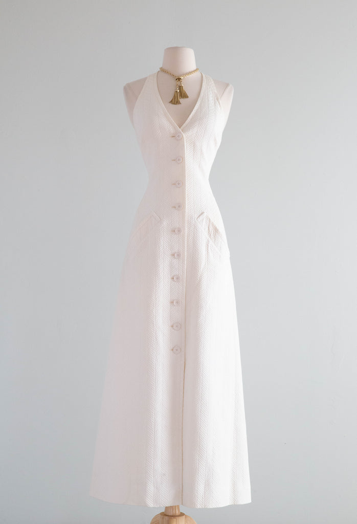 Impossibly Chic Designer 1970's Jean Louis Scherrer Ivory Halter