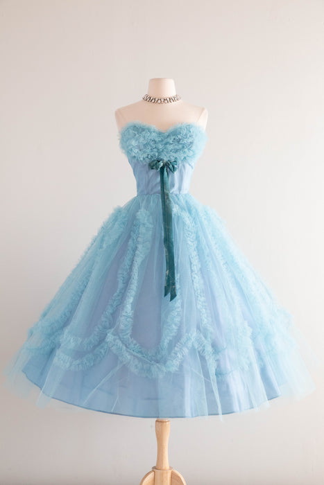 Dreamy 1950's Alice In Wonderland Blue Tulle Prom Dress / SM Xtabay Vintage Dreamy 1950's Alice In Wonderland Blue Tulle Prom Dress / SM Xtabay Vintage