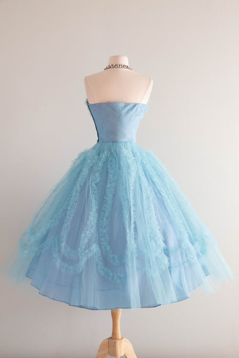 Dreamy 1950's Alice In Wonderland Blue Tulle Prom Dress / SM Xtabay Vintage Dreamy 1950's Alice In Wonderland Blue Tulle Prom Dress / SM Xtabay Vintage