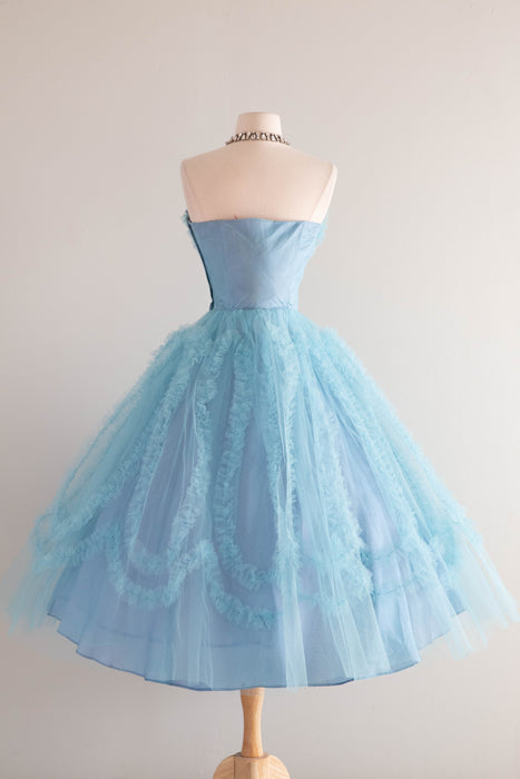 Dreamy 1950's Alice In Wonderland Blue Tulle Prom Dress / SM Dreamy 1950's Alice In Wonderland Blue Tulle Prom Dress / SM
