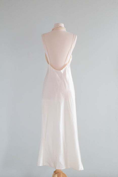 Satin Slip White Vintage Slip Dress Sublime 1930's Ivory Silk Bias