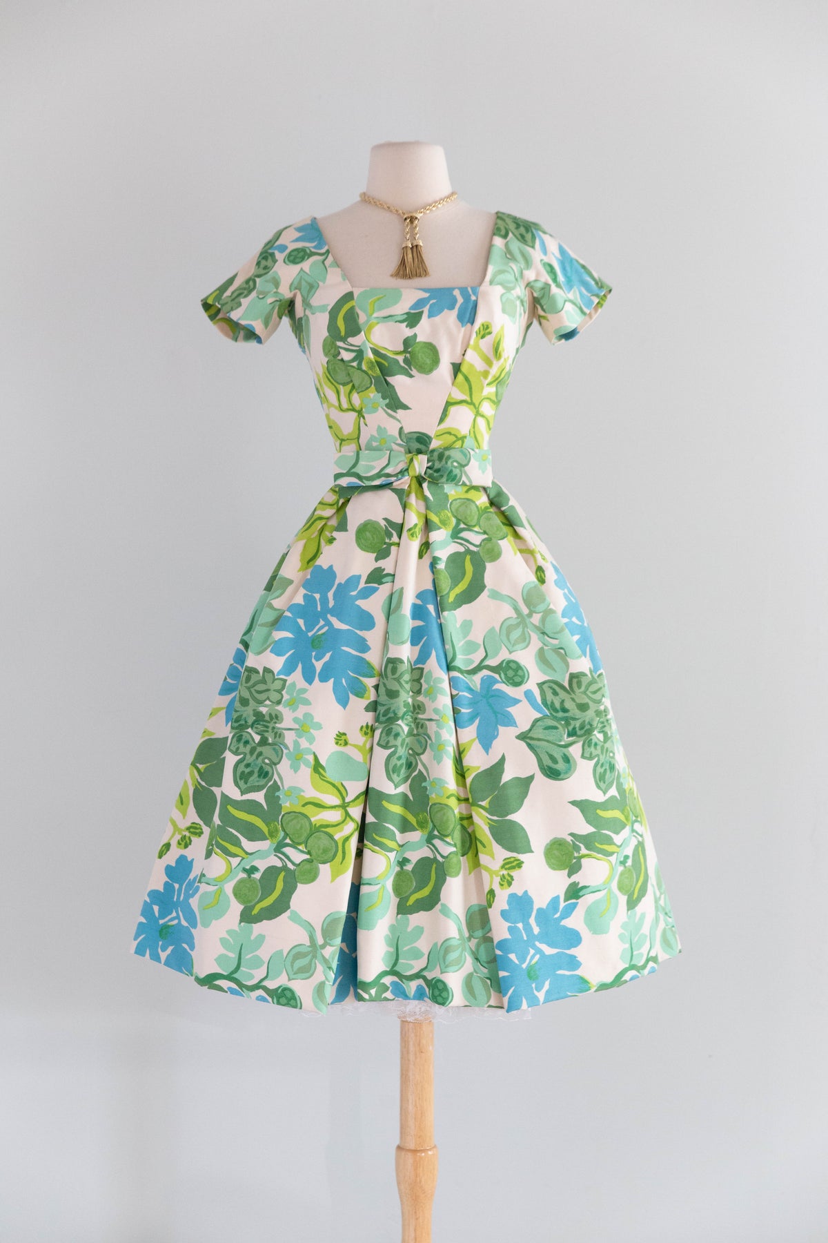 Rare Late 1950's Painterly Silk Floral Print Dress By Arnold Scaasi / – Xtabay Vintage