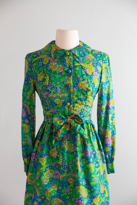 Darling 1960's Silk Mini Dress From Peck & Peck / S