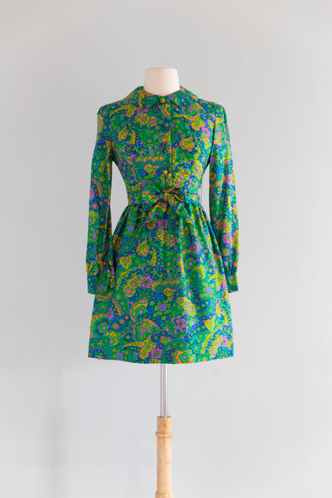 Darling 1960's Silk Mini Dress From Peck & Peck / S