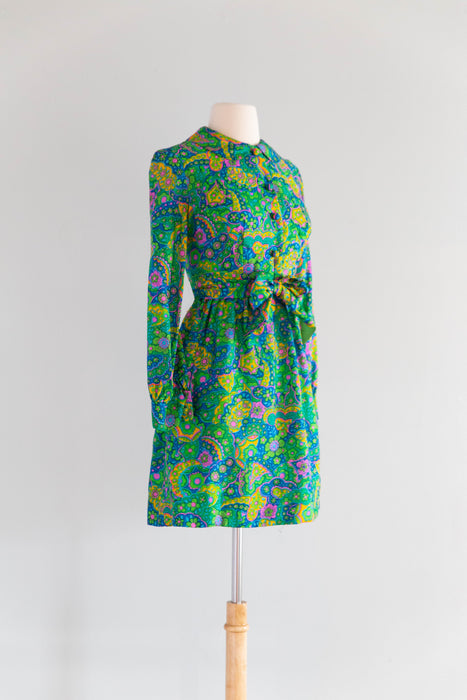 Darling 1960's Silk Mini Dress From Peck & Peck / S