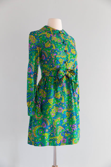 Darling 1960's Silk Mini Dress From Peck & Peck / S