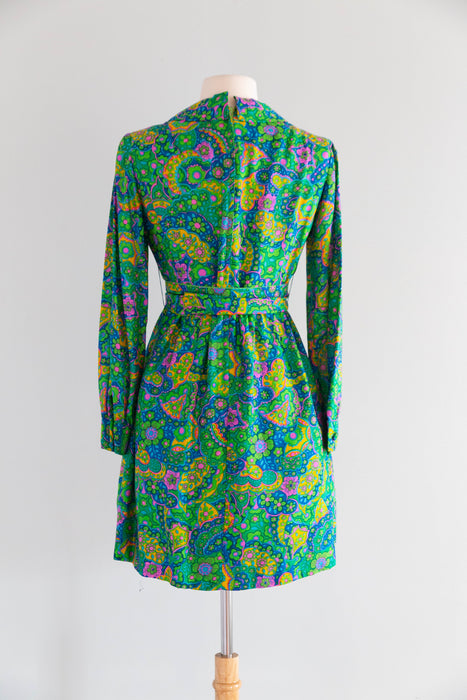 Darling 1960's Silk Mini Dress From Peck & Peck / S