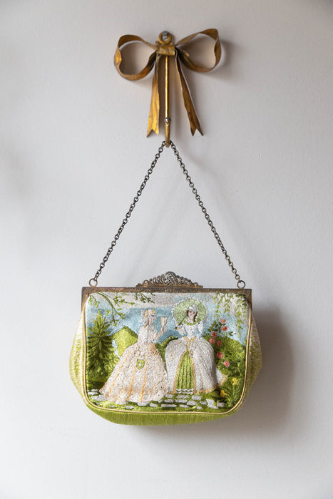 Lovely Antique Embroidered Handbag Crafted By Maud Hundley