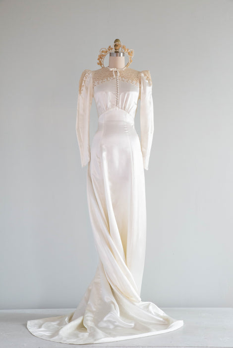 slipper satin dress Vintage 1940s Slipper Satin Wedding Dress