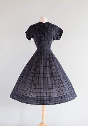 1950s Harlequin Diamond Yellow Dress by Pat Premo | XS/S