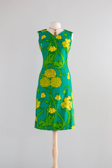 Rare 1960's Lilly Pulitzer Spring Green & Yellow Mum Print Shift Dress Xtabay Vintage Rare 1960's Lilly Pulitzer Spring Green & Yellow Mum Print Shift Dress Xtabay Vintage