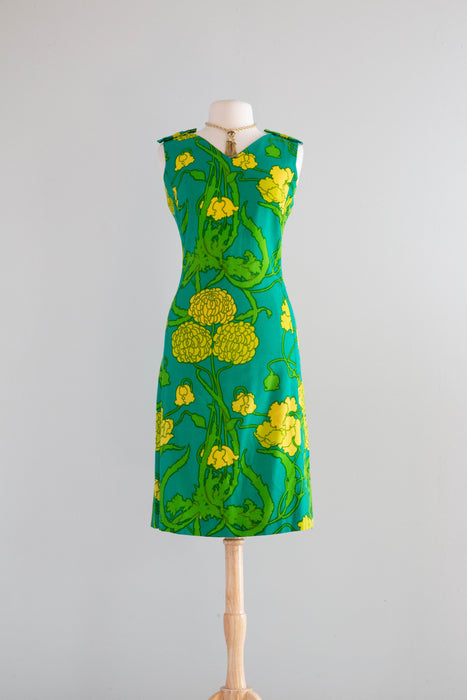 Rare 1960's Lilly Pulitzer Spring Green & Yellow Mum Print Shift Dress Xtabay Vintage Rare 1960's Lilly Pulitzer Spring Green & Yellow Mum Print Shift Dress Xtabay Vintage